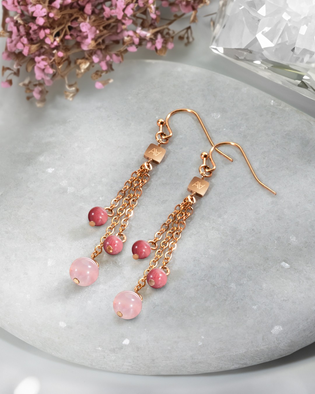 Orecchini Litoterapia Cuore sereno