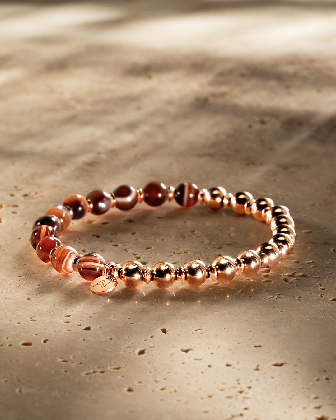 Bracciale Agata arancione striata Potenza