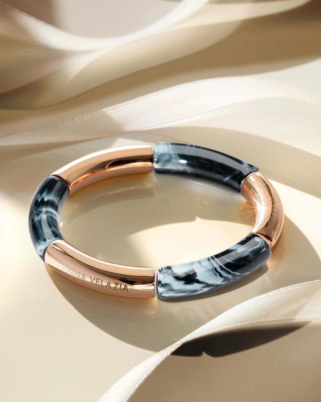 Bracciale Acetato Nero cenere Ticina