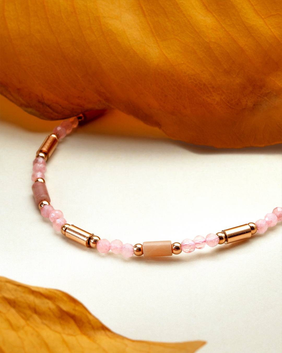 Bracciale Quarzo rosa e Rodonite Aresina