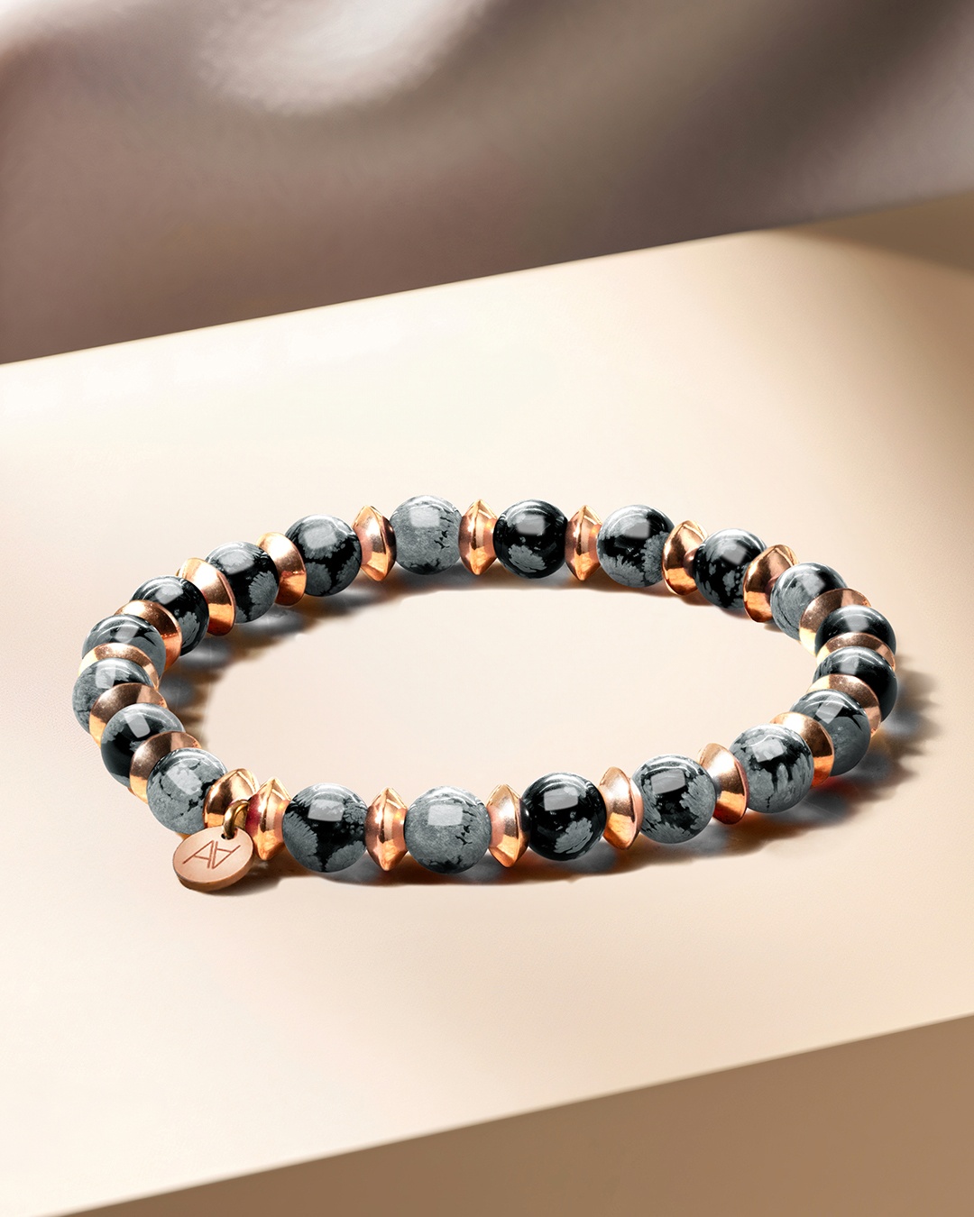 Bracciale Ossidiana Fiocco di Neve Artena