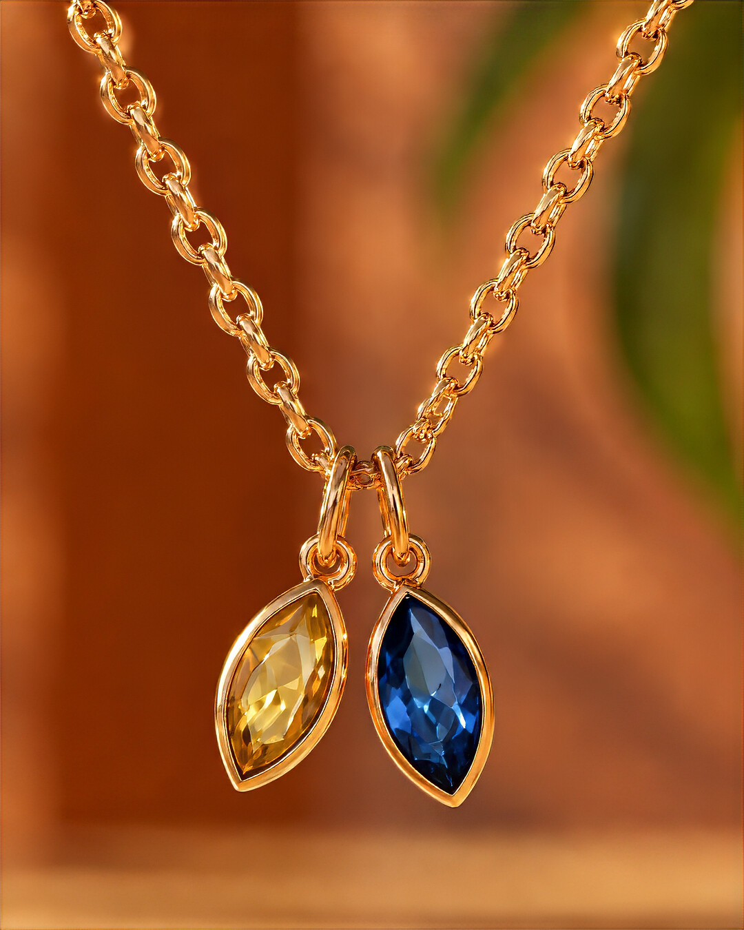 Ciondolo Zircone giallo e blu Cefalmare