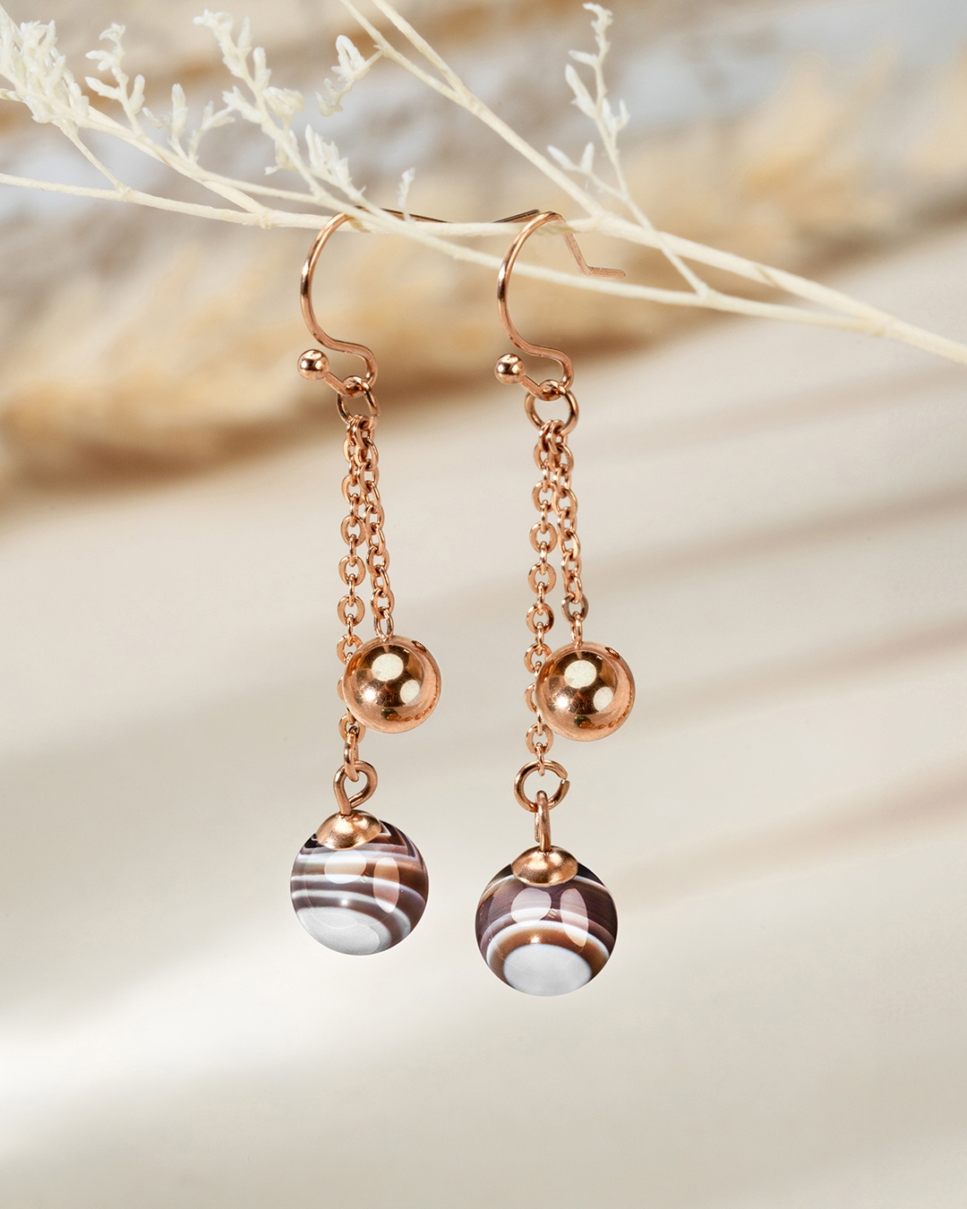 Orecchini Agata del Botswana Avellini Oscuro